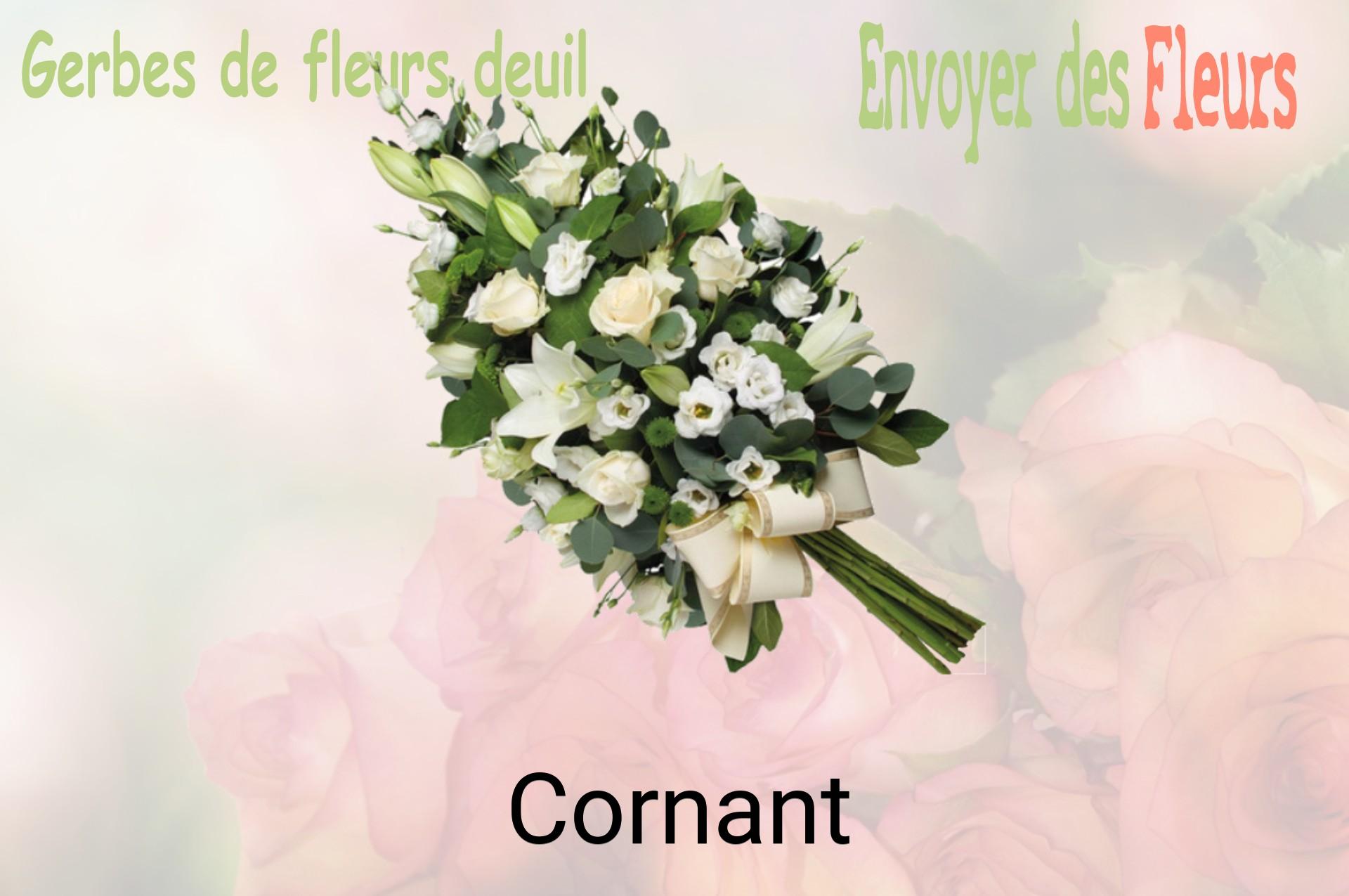 Gerbe de fleurs de deuil livrée à Cornant